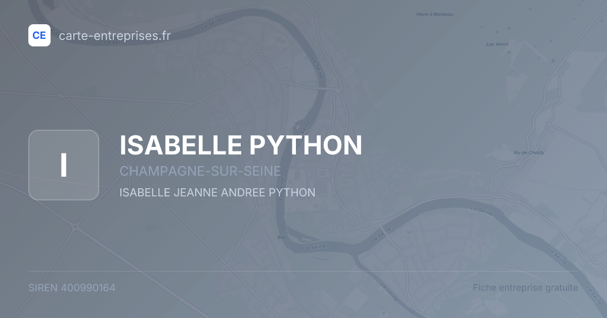 ISABELLE PYTHON — 400990164 — fiche entreprise