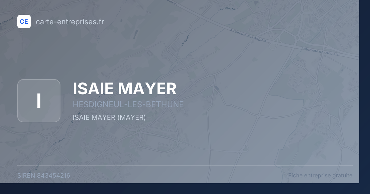 ISAIE MAYER — 843454216 — fiche entreprise