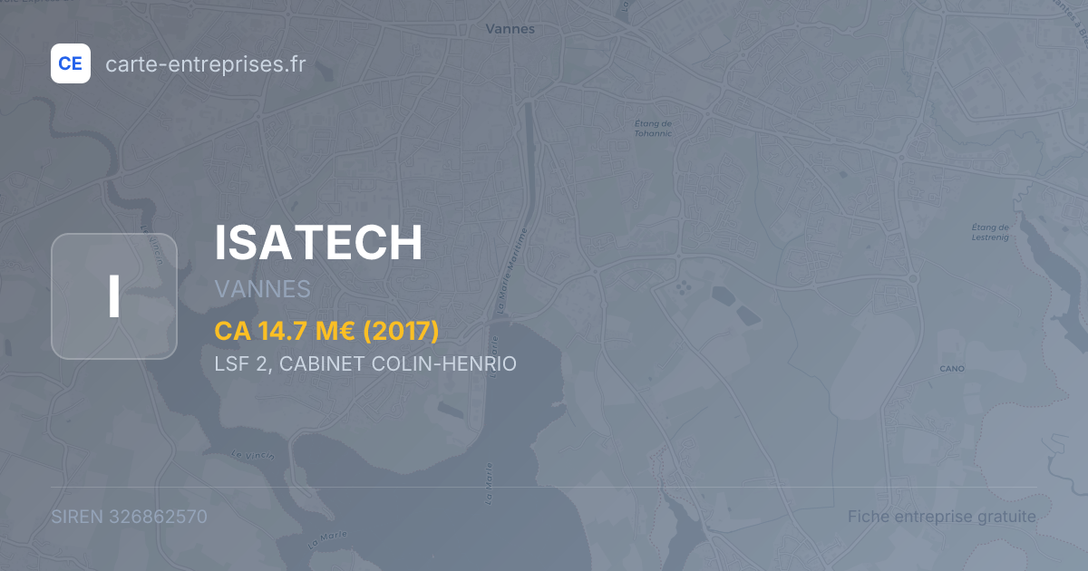 ISATECH — 326862570 — fiche entreprise
