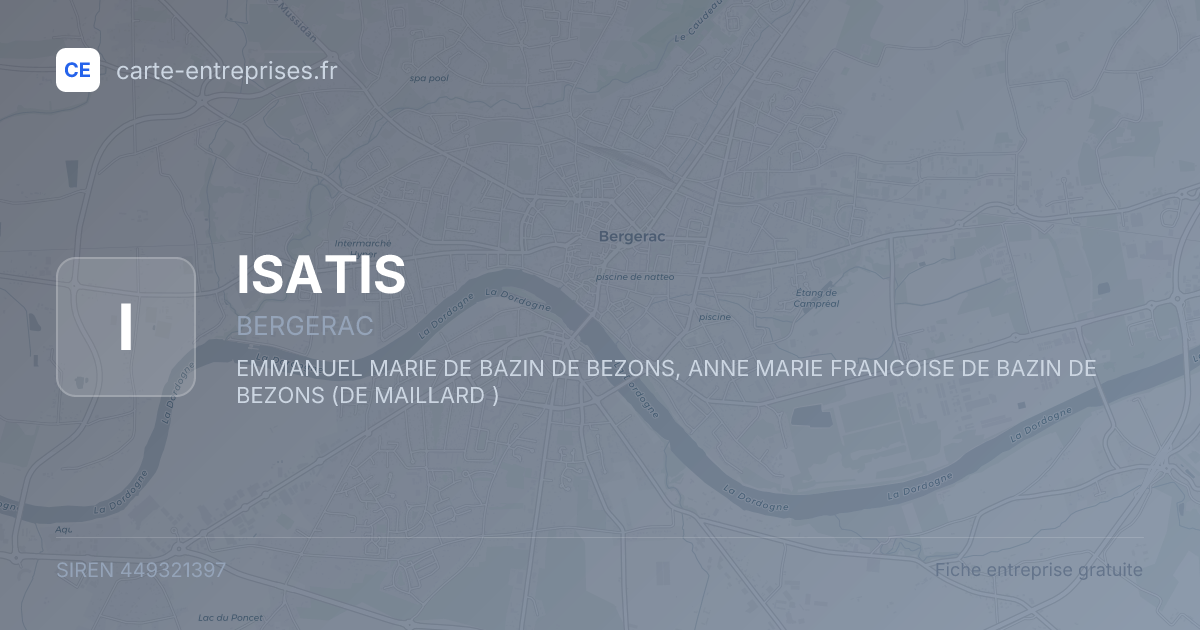 ISATIS — 449321397 — fiche entreprise