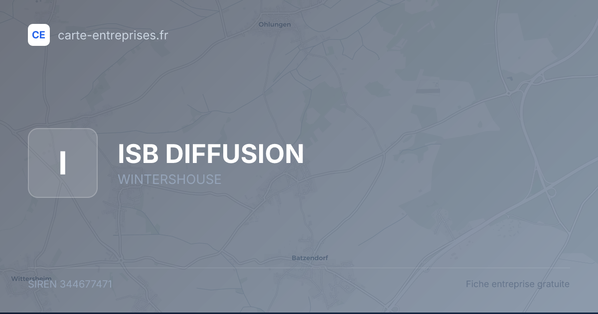 ISB DIFFUSION — 344677471 — fiche entreprise