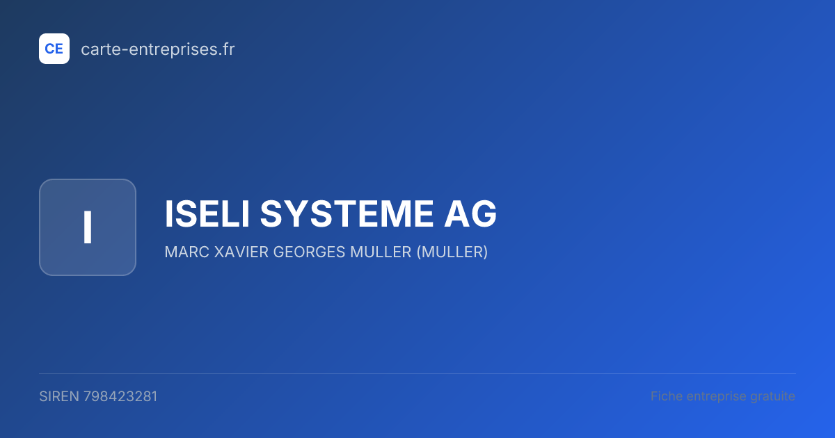 ISELI SYSTEME AG — 798423281 — fiche entreprise
