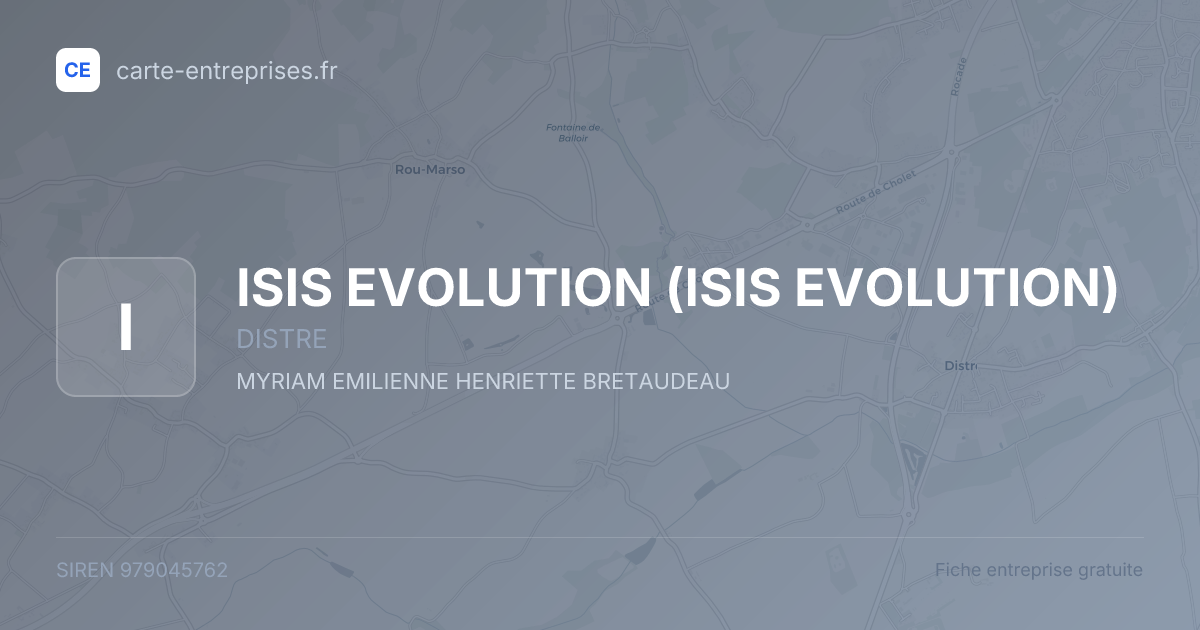 ISIS EVOLUTION — 979045762 — fiche entreprise