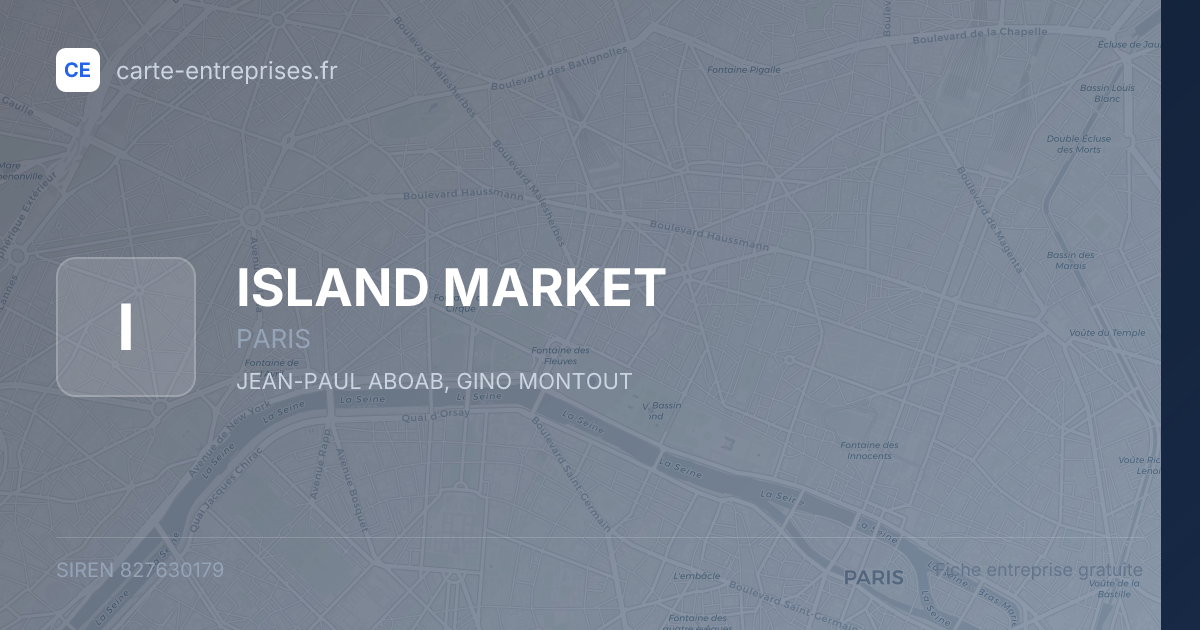 ISLAND MARKET — 827630179 — fiche entreprise
