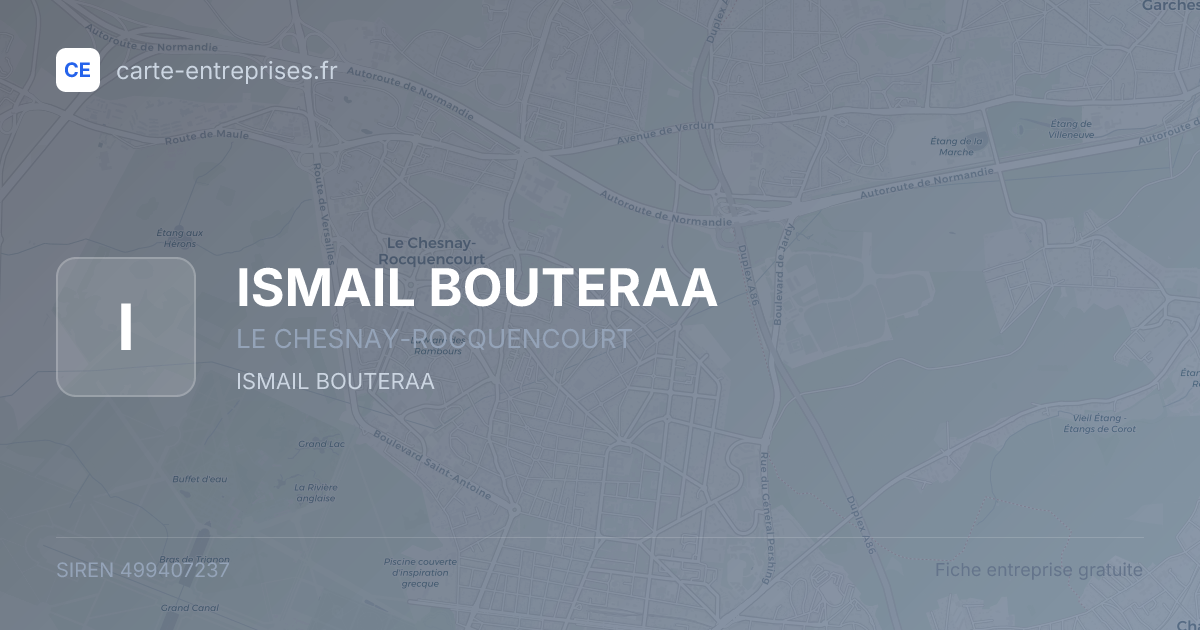 ISMAIL BOUTERAA — 499407237 — fiche entreprise