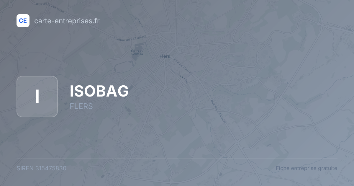 ISOBAG — 315475830 — fiche entreprise
