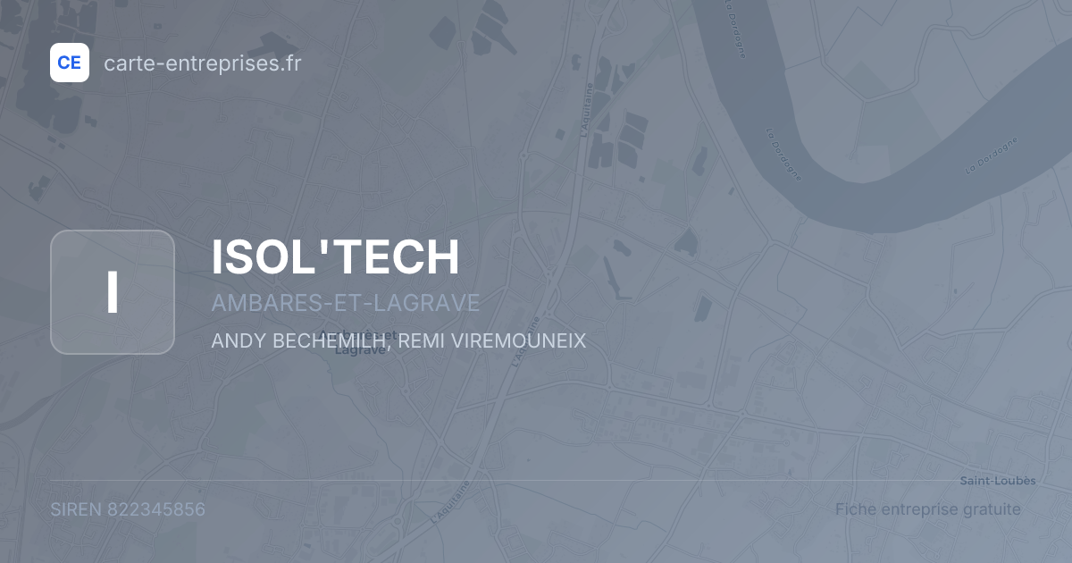 ISOL'TECH — 822345856 — fiche entreprise