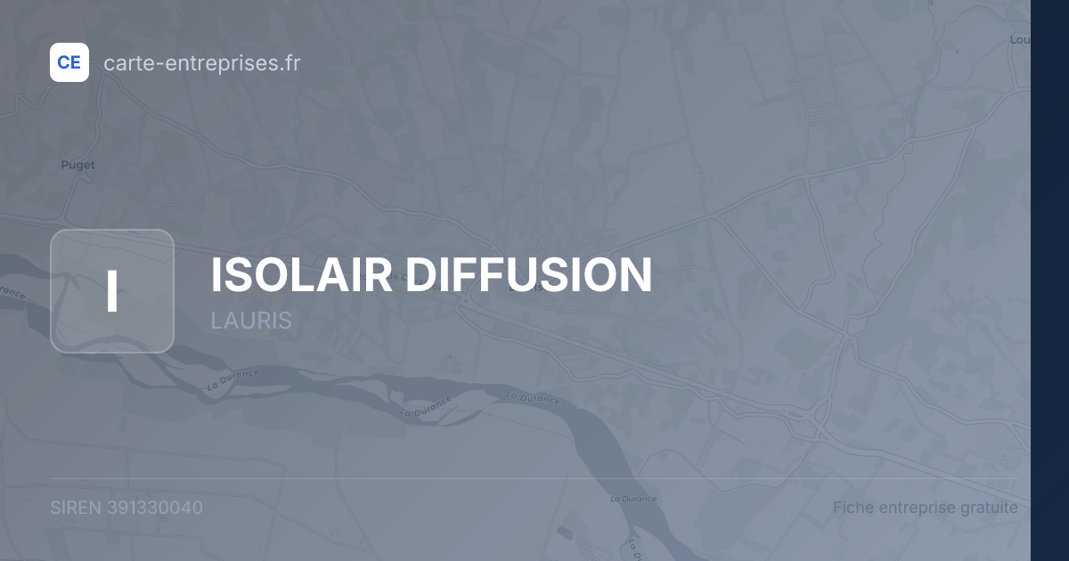 ISOLAIR DIFFUSION — 391330040 — fiche entreprise