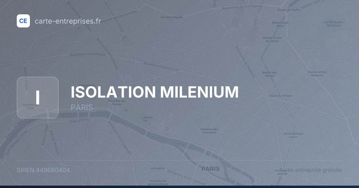 ISOLATION MILENIUM — 449680404 — fiche entreprise