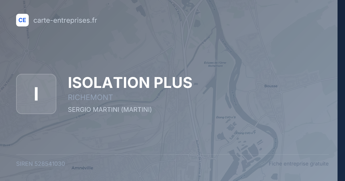 ISOLATION PLUS — 528541030 — fiche entreprise
