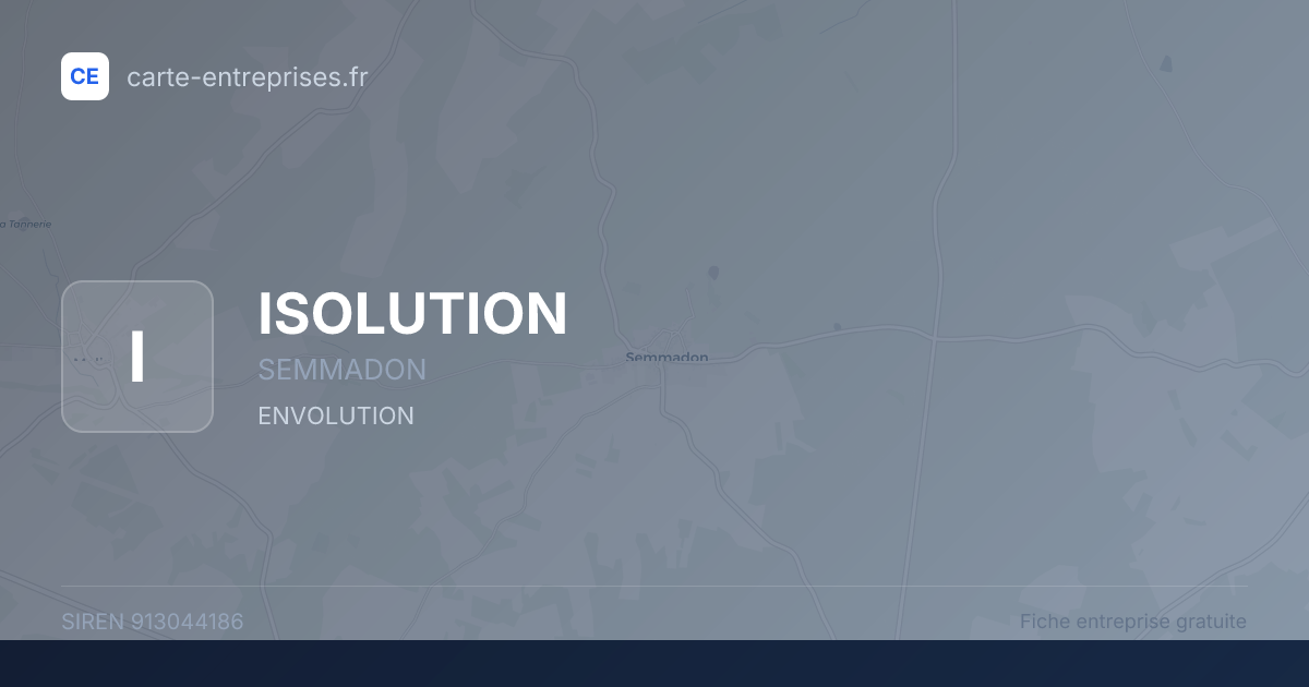 ISOLUTION — 913044186 — fiche entreprise
