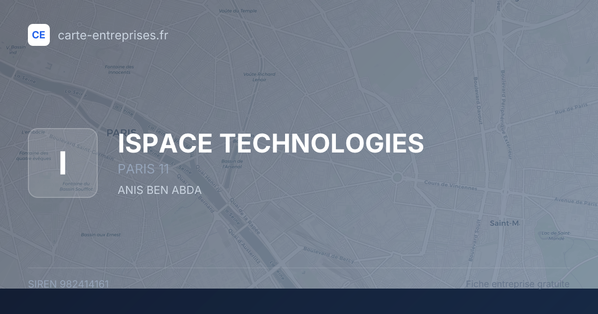 ISPACE TECHNOLOGIES — 982414161 — fiche entreprise