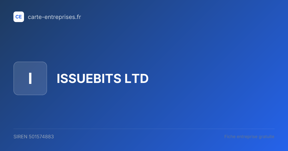 ISSUEBITS LTD — 501574883 — fiche entreprise