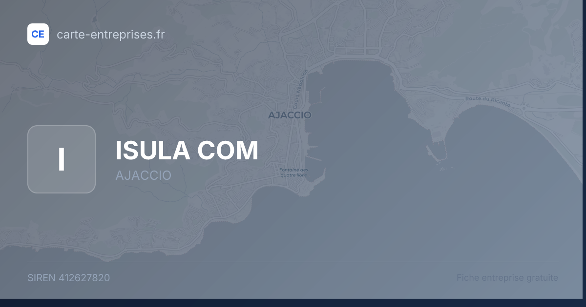 ISULA COM — 412627820 — fiche entreprise