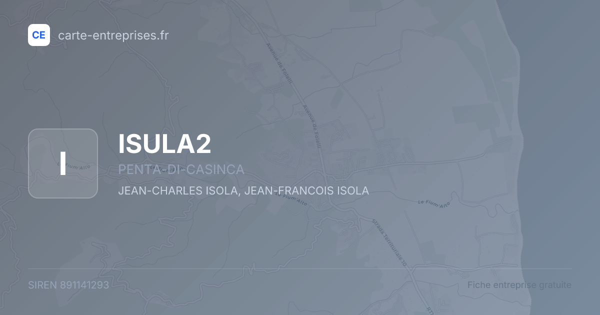ISULA2 — 891141293 — fiche entreprise