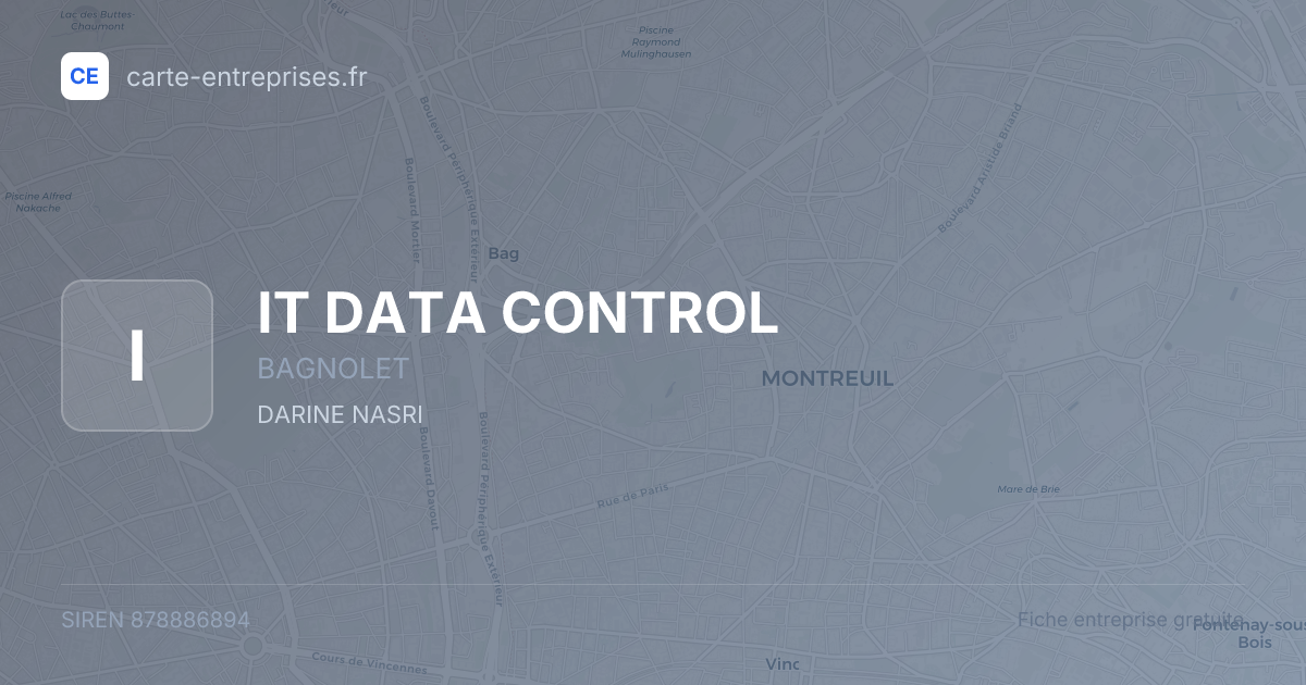 IT DATA CONTROL — 878886894 — fiche entreprise