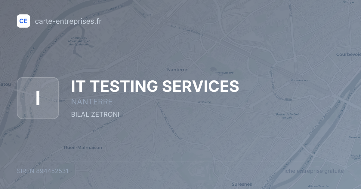 IT TESTING SERVICES — 894452531 — fiche entreprise