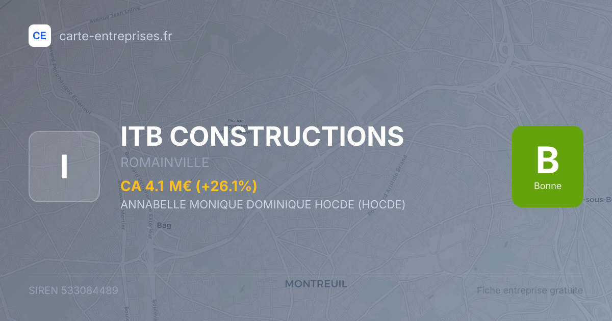 ITB CONSTRUCTIONS — 533084489 — fiche entreprise