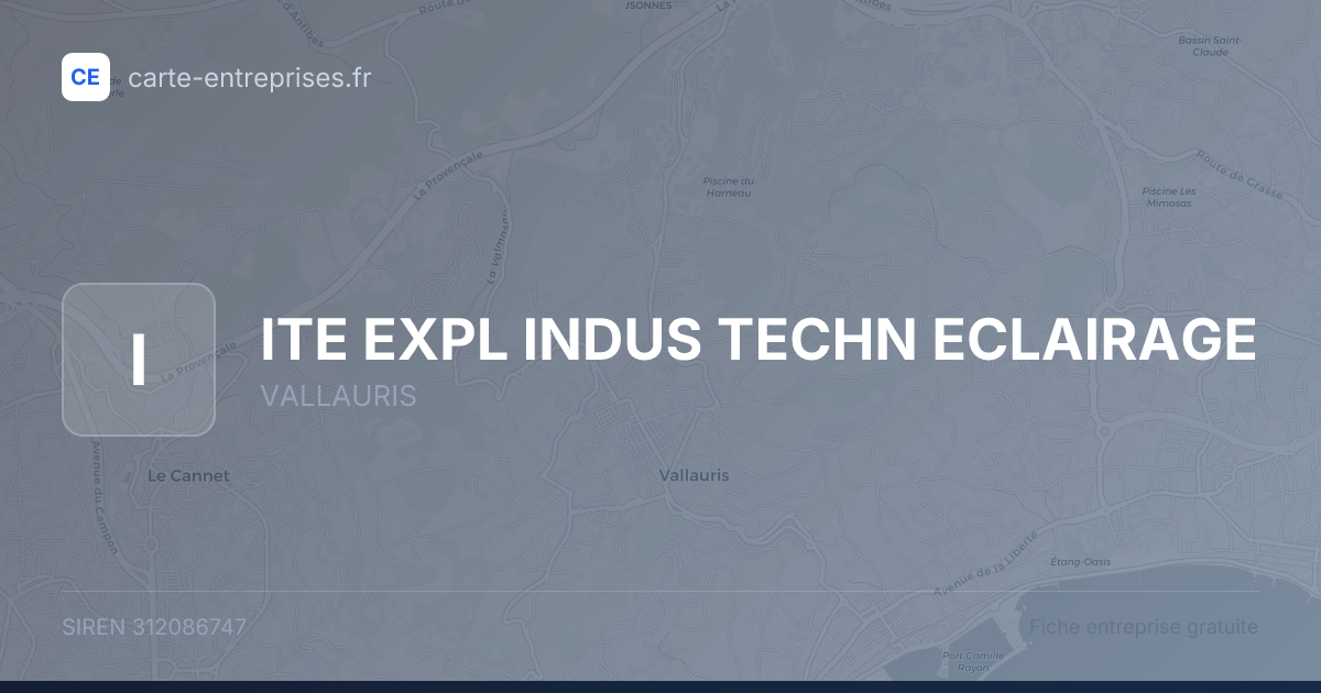 ITE EXPL INDUS TECHN ECLAIRAGE — 312086747 — fiche entreprise