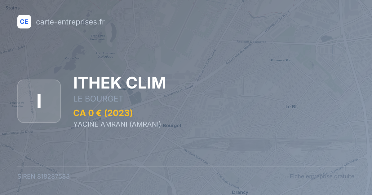 ITHEK CLIM — 818287583 — fiche entreprise