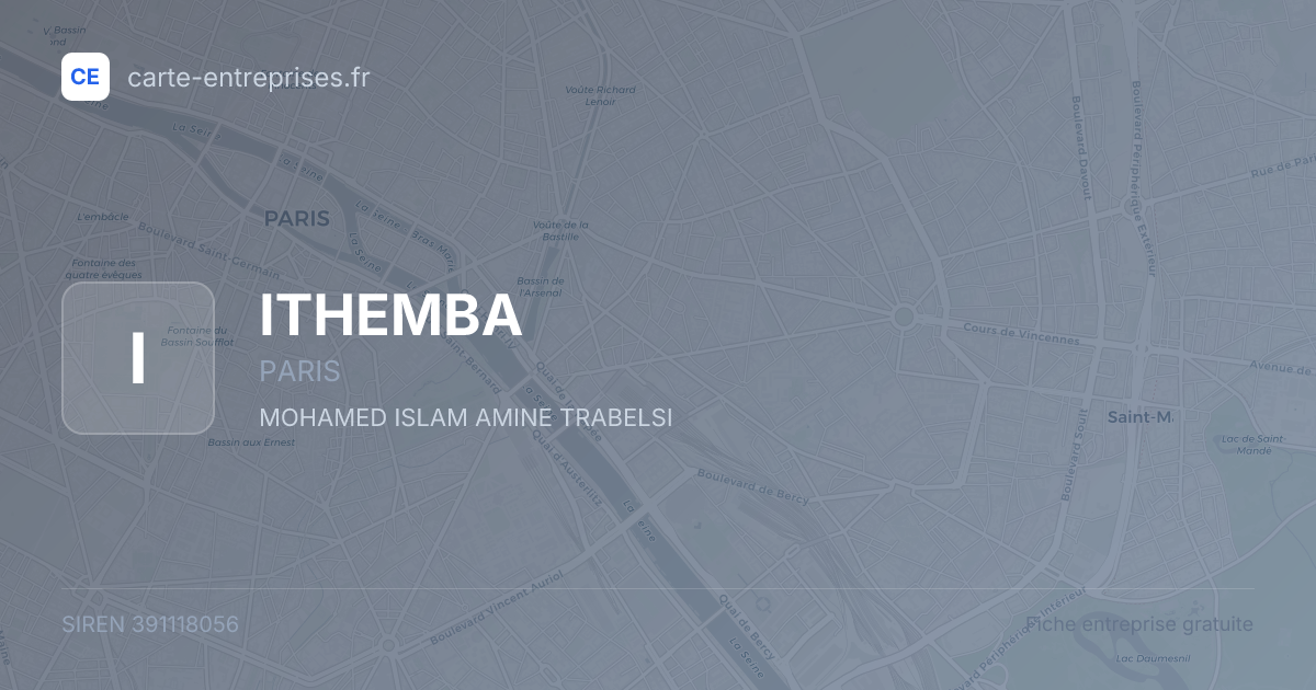 ITHEMBA — 391118056 — fiche entreprise