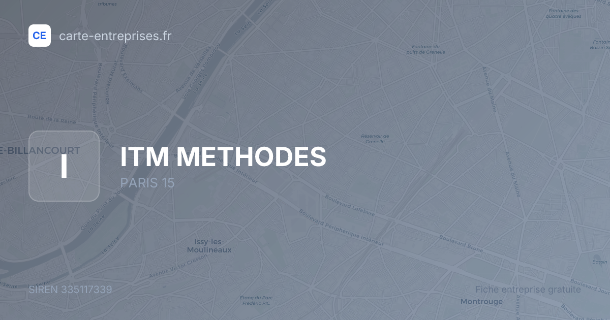 ITM METHODES — 335117339 — fiche entreprise