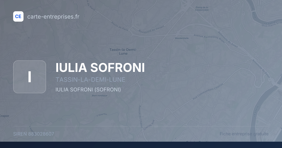 IULIA SOFRONI — 883028607 — fiche entreprise