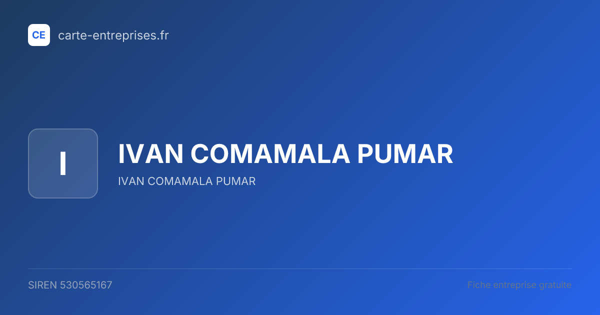 IVAN COMAMALA PUMAR — 530565167 — fiche entreprise
