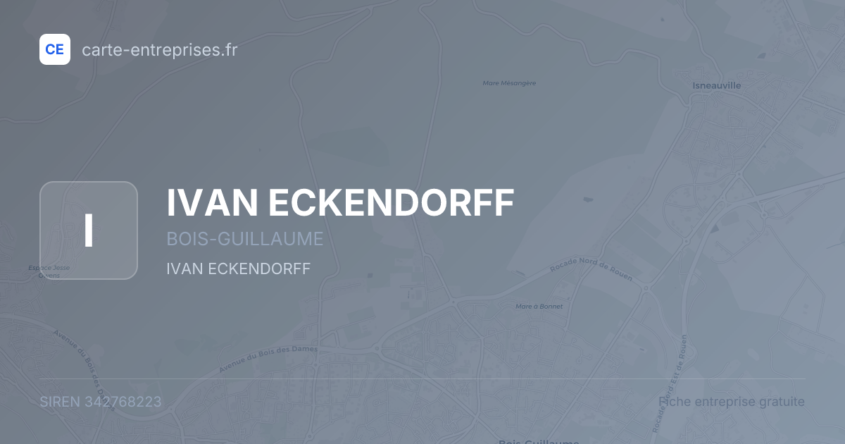 IVAN ECKENDORFF — 342768223 — fiche entreprise