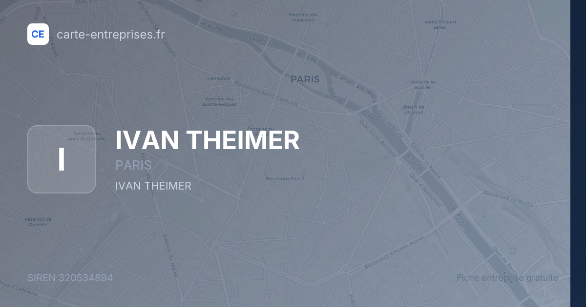IVAN THEIMER — 320534894 — fiche entreprise