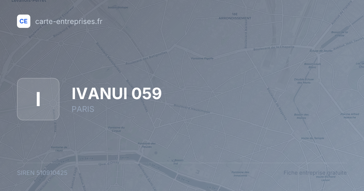 IVANUI 059 — 510910425 — fiche entreprise
