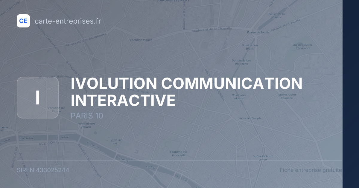 IVOLUTION COMMUNICATION INTERACTIVE — 433025244 — fiche entreprise