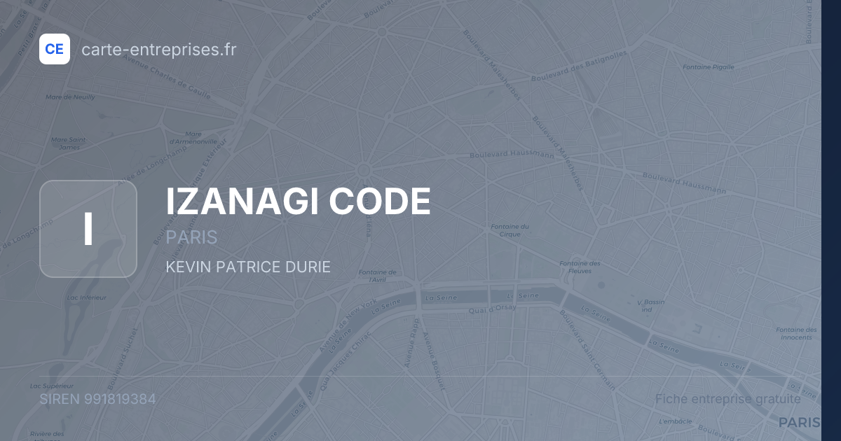 IZANAGI CODE — 991819384 — fiche entreprise