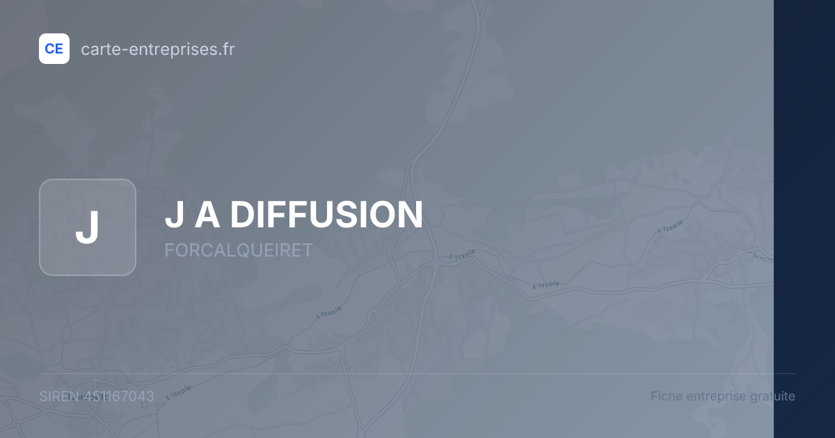 J A DIFFUSION — 451167043 — fiche entreprise