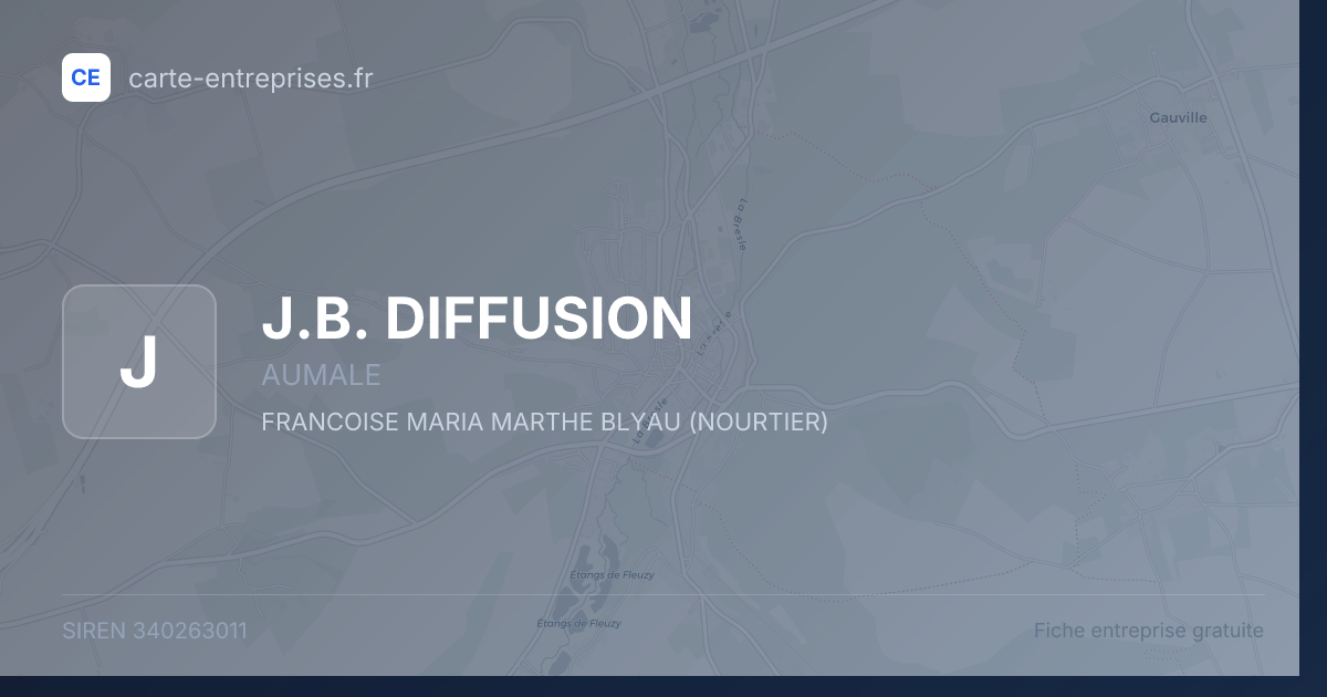 J.B. DIFFUSION — 340263011 — fiche entreprise