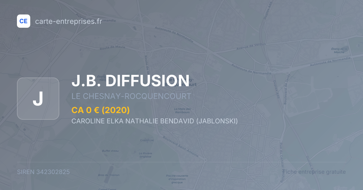 J.B. DIFFUSION — 342302825 — fiche entreprise