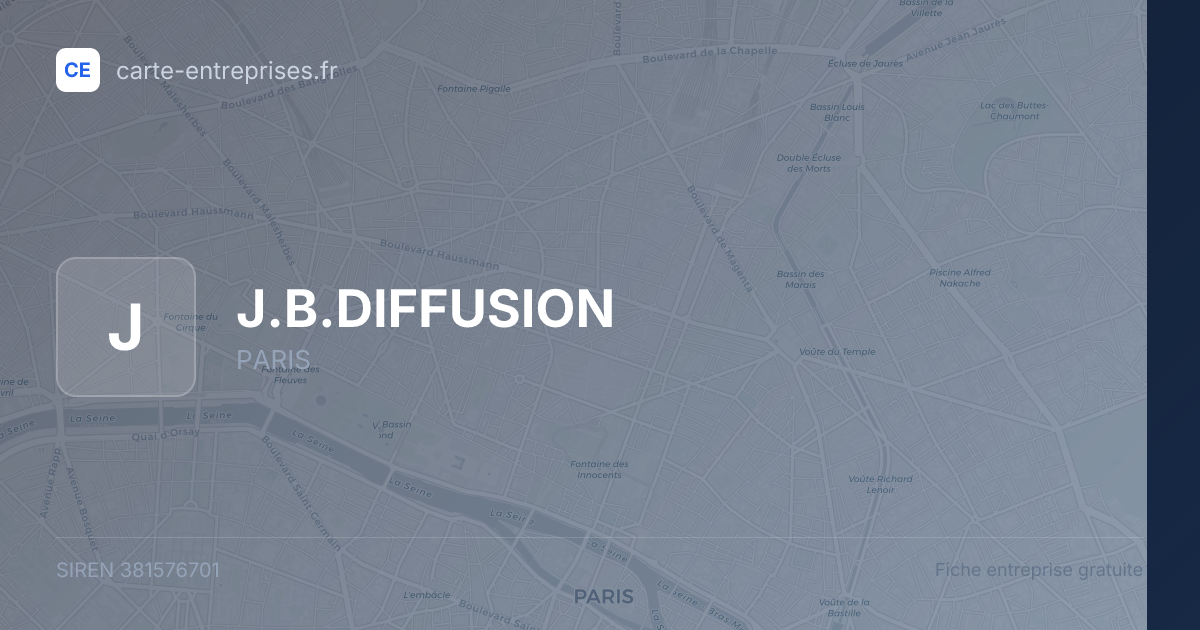 J.B.DIFFUSION — 381576701 — fiche entreprise