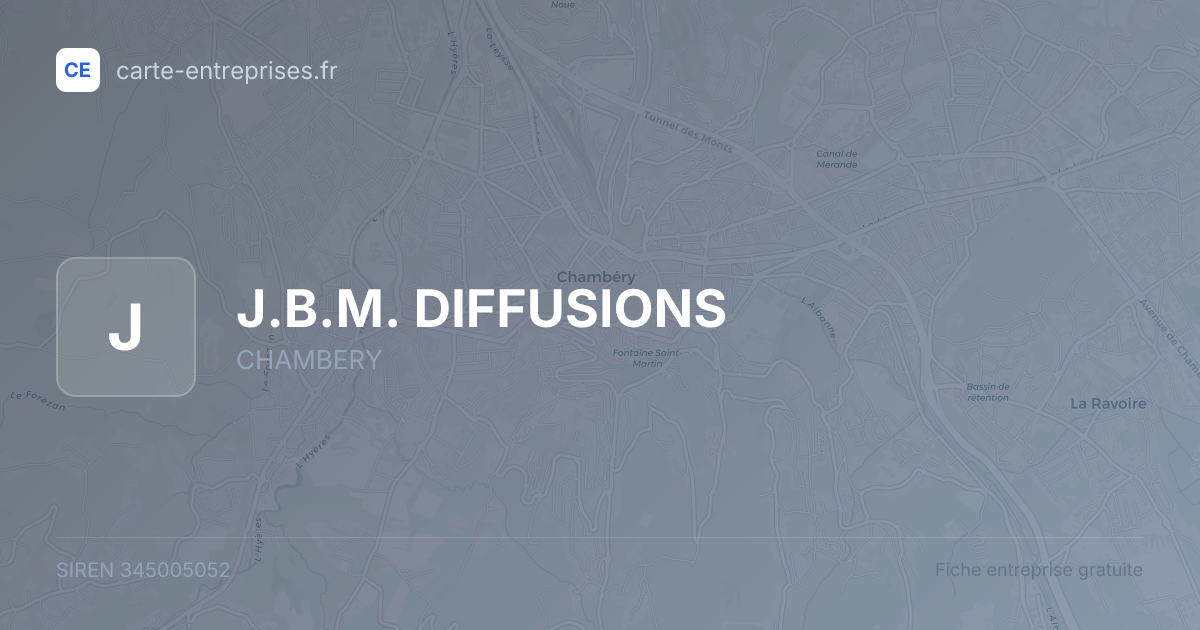 J.B.M. DIFFUSIONS — 345005052 — fiche entreprise