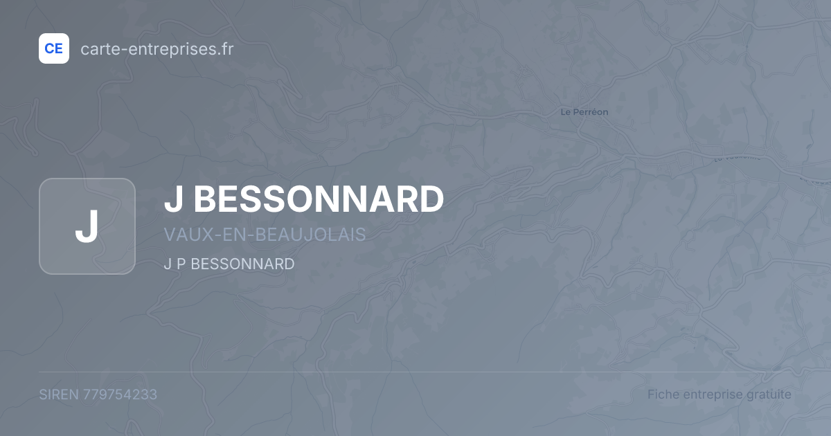 J BESSONNARD — 779754233 — fiche entreprise