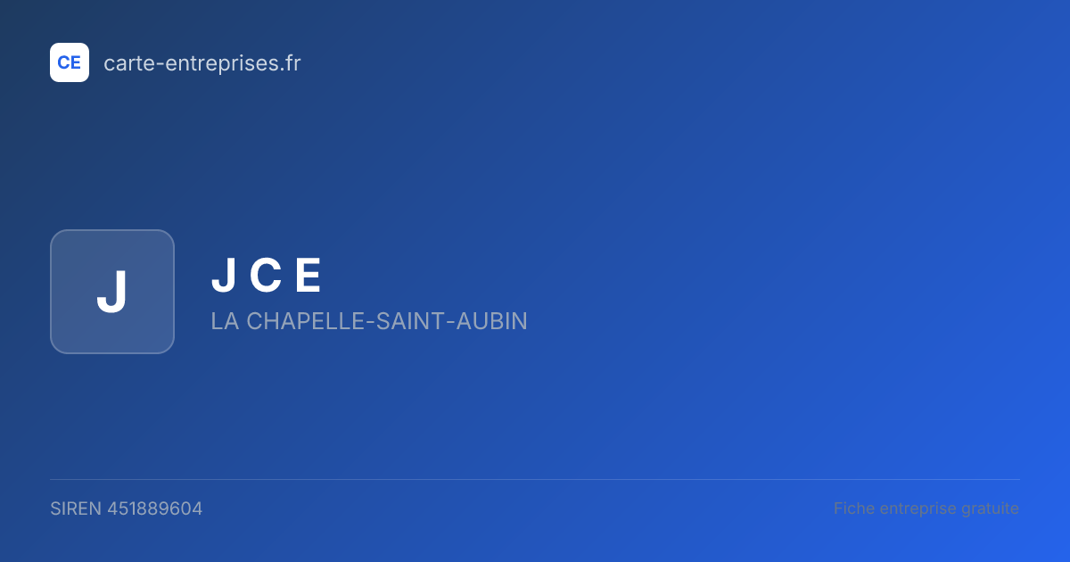J C E — 451889604 — fiche entreprise