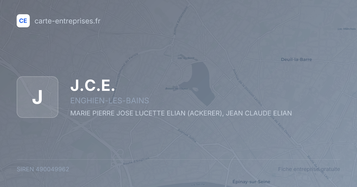 J.C.E. — 490049962 — fiche entreprise