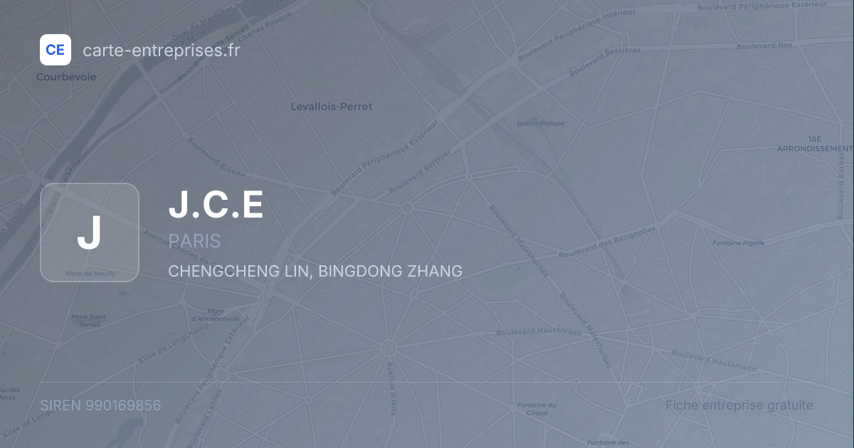 J.C.E — 990169856 — fiche entreprise