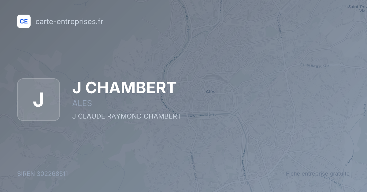 J CHAMBERT — 302268511 — fiche entreprise