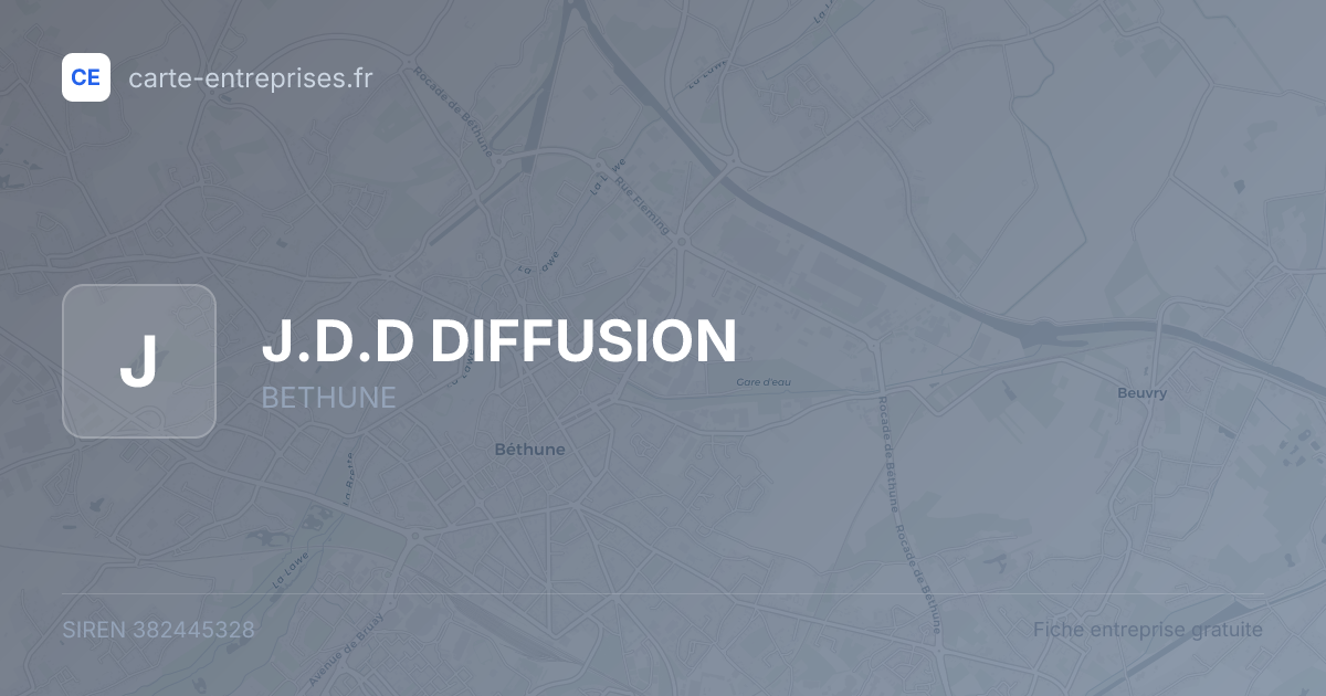 J.D.D DIFFUSION — 382445328 — fiche entreprise