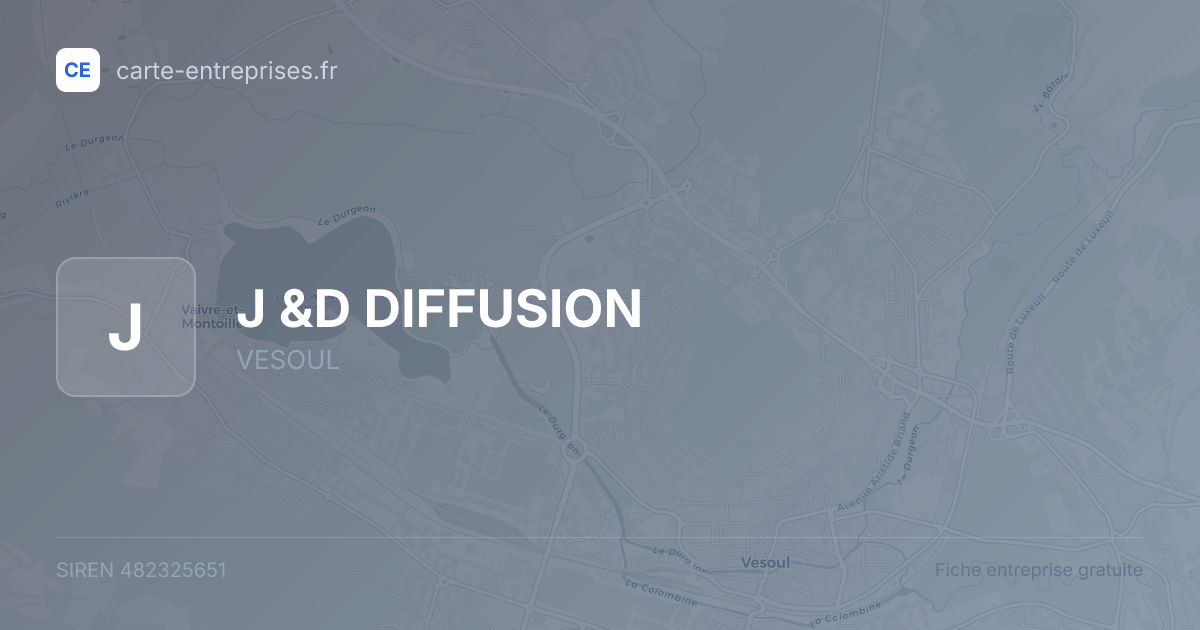 J &D DIFFUSION — 482325651 — fiche entreprise