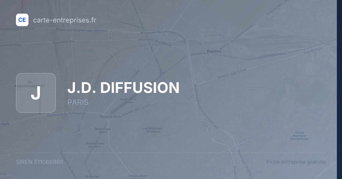 J.D. DIFFUSION — 511066888 — fiche entreprise