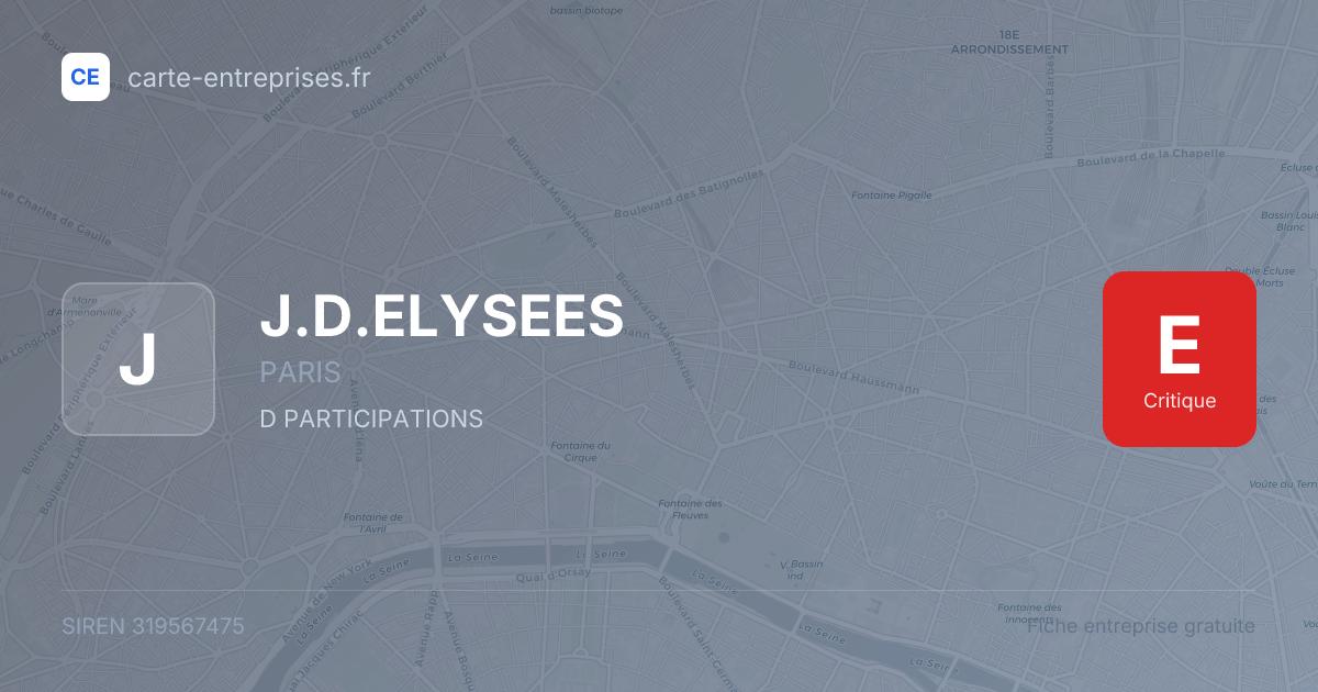 J.D.ELYSEES — 319567475 — fiche entreprise
