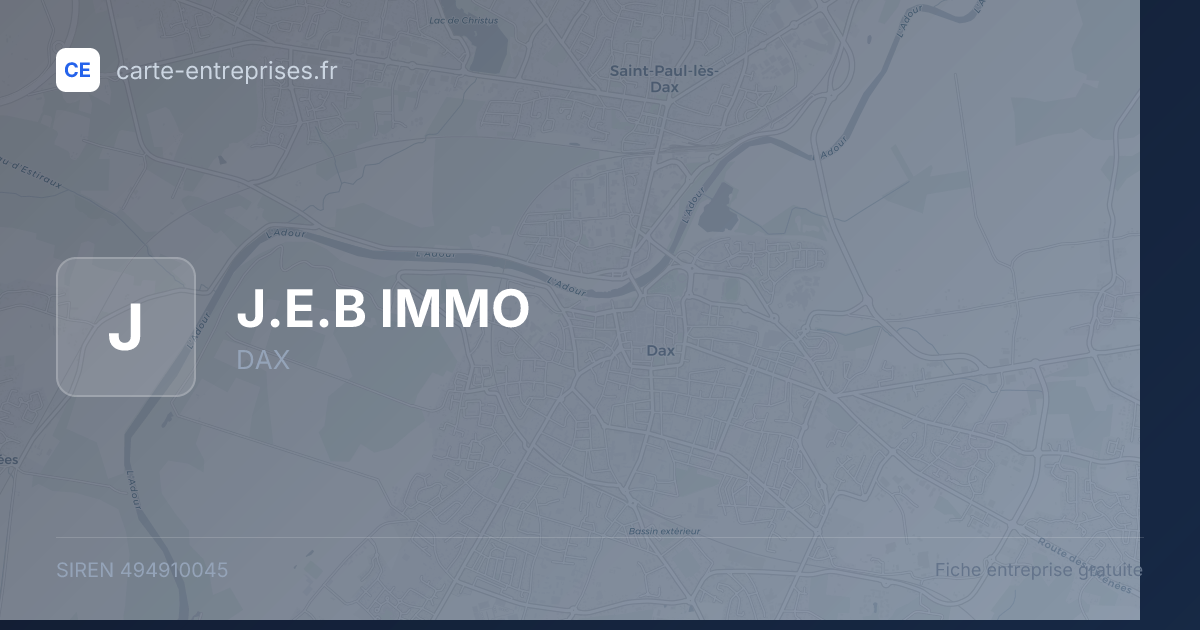 J.E.B IMMO — 494910045 — fiche entreprise