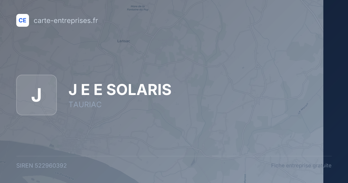 J E E SOLARIS — 522960392 — fiche entreprise