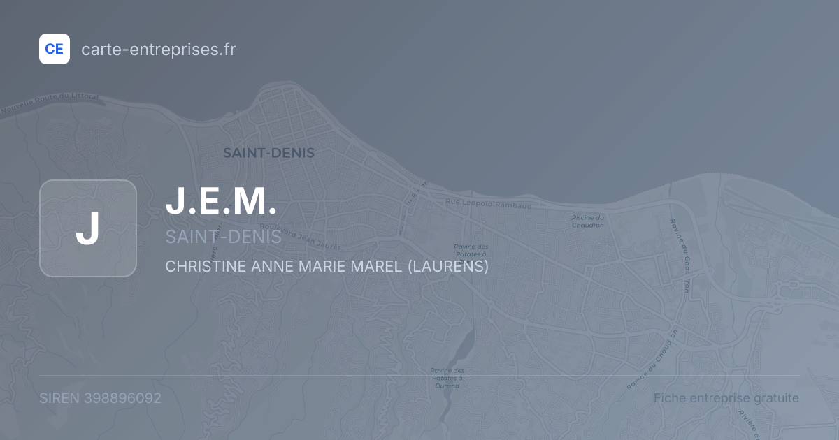 J.E.M. — 398896092 — fiche entreprise